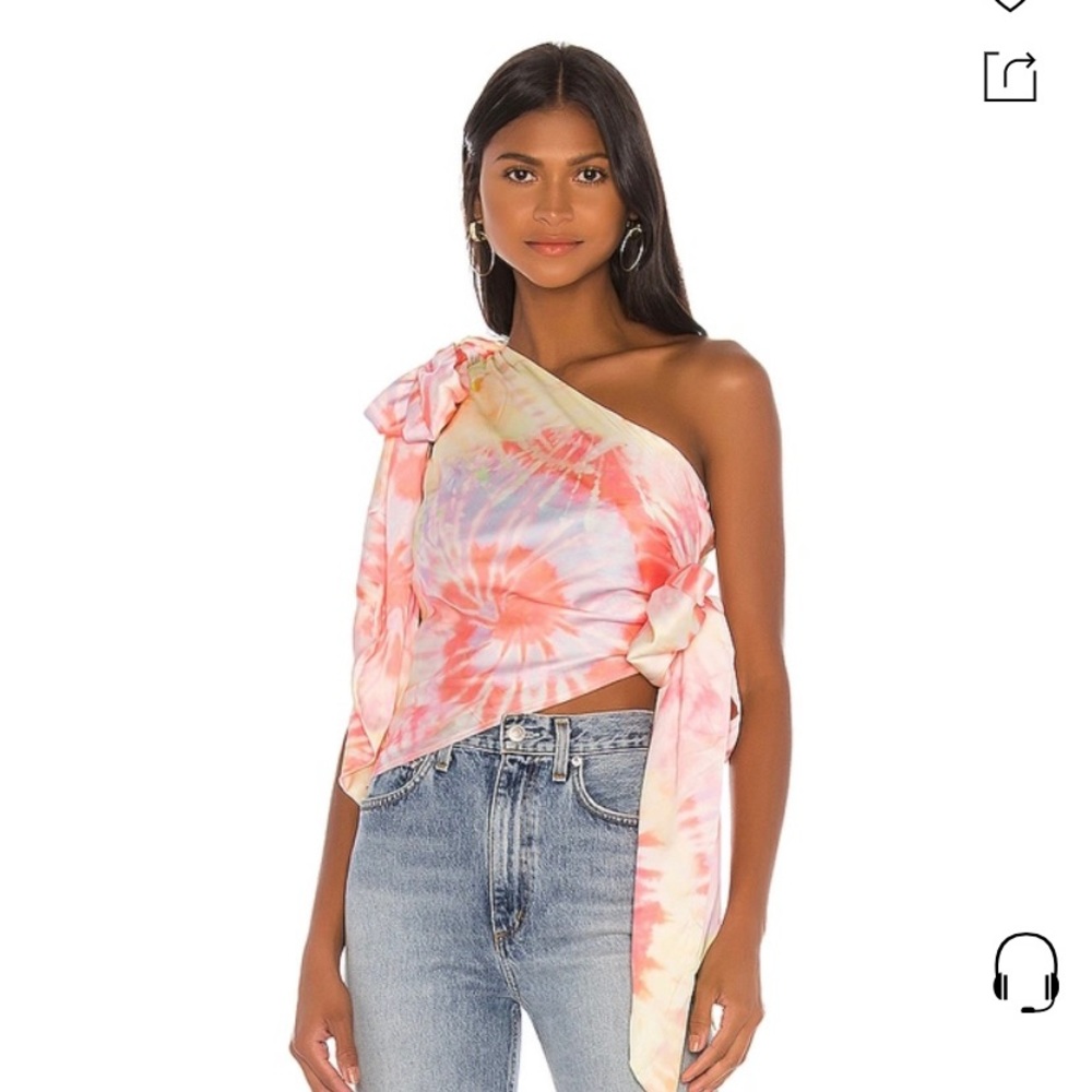 BNWT lovers and friends tie dye one shoulder top!